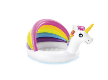 Басейн дитячий надувний з навісом Єдиноріг Baby Pools. Intex 57113