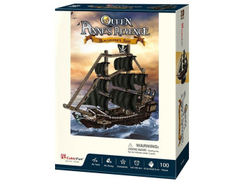 3D пазл конструктор Queen Anne's Revenge корабль, 67.7 см, объемная модель, Cubic Fun