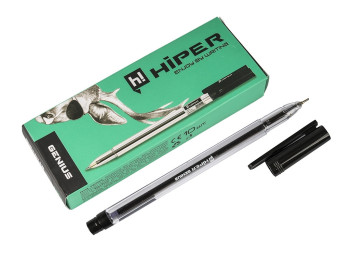 Ручка масляная Genius. Hiper HO-120. Длина письма 1 200 м. Цвет ЧЕРНЫЙ. (Цена за 1 шт.)