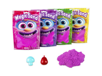 Кінетичний пісок Magic Sand фіолетовий у пакеті, 200 г, для ліплення, Strateg