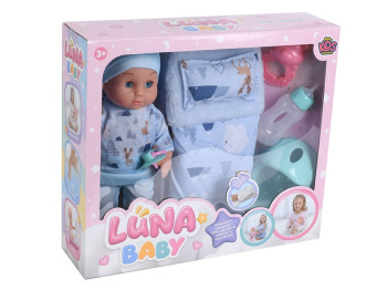 Пупс функціональний Luna Baby AKG-0066, 30 см, з аксесуарами для догляду