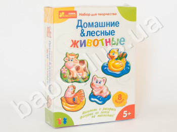 Набор для творчества, Магниты из гипса Домашние и лесные животные, Ranok Creative