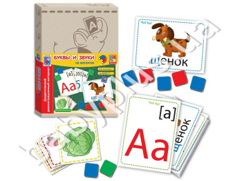 Дидактический материал с магнитами Буквы и звуки, Vladi Toys