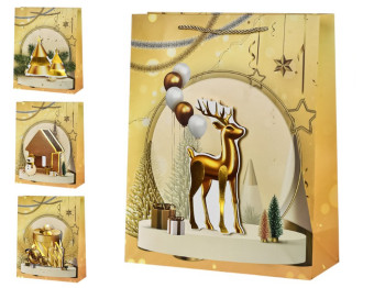 Пакет новогодний бумажный S New Year 3D 18х23х10см, R96628-S