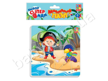 Магнитные пазлы Пираты 4 элементов, Vladi Toys