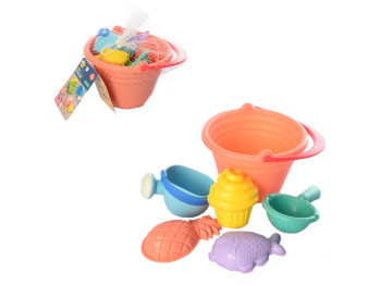 Набор для песочницы с ведром и формочками HG-816, 20 см, в сетке, BabyToys