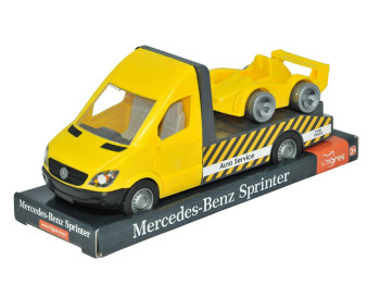 Машинка Tigres 39711 Mercedes-Benz Sprinter евакуатор жовтий 1:24 з авто