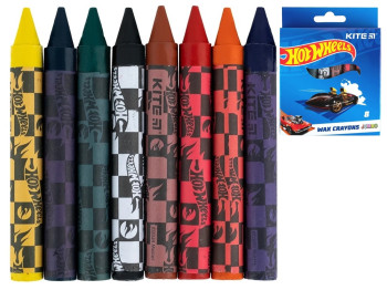 Мел восковой Jumbo 8 цветов Hot Wheels, Kite