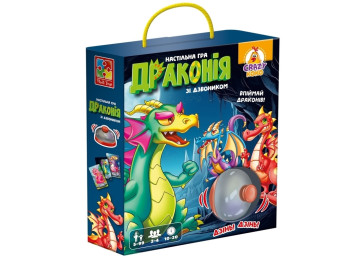 Гра настільна з дзвінком Драконія, 100 карток, пошук збігів, Vladi Toys