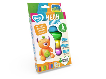 Набір тісту для ліплення Neon 6 кольорів. TM LOVIN'DO 41176