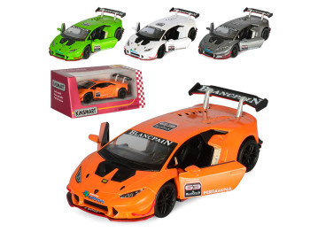 Машинка инерционная металлическая Lamborghini, KT5389W, 12 см, открываются двери, Kinsmart