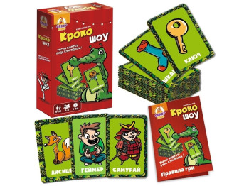 Гра настільна карткова Крокошоу, 50 карток, показує жестами, Vladi Toys