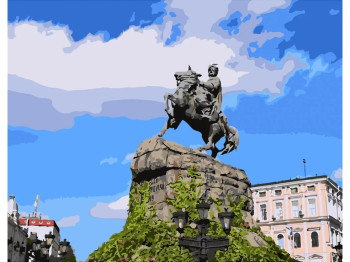 Набір для розпису по номерах Пам'ятник Богдану Хмельницькому 40х50 см, Strateg