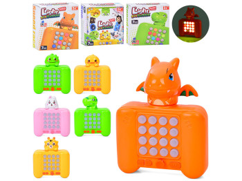 Электронная игра Pop it F6-7-9-B-9-L-9-Y-9-K, 12 см, светится и воспроизводит звук