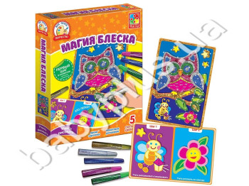 Набор для творчества, Глиттерные раскраски Сова, Vladi Toys