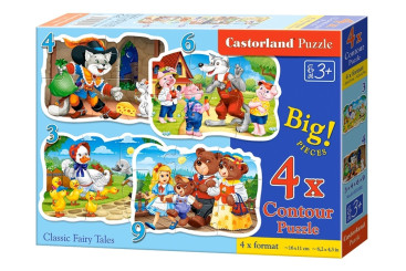 Пазлы Классические сказки, 3,4,6 и 9 элементов, Castorland