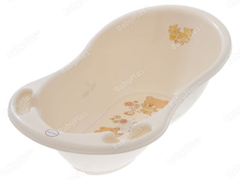 Ванночка Мишки со сливом и термометром Кремовая 86 см. Tega Baby MS-004ODPLYW-119