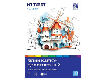 Картон білий Classic A4, 10 аркушів, Kite