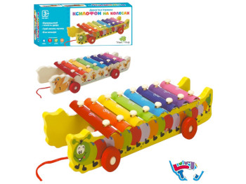 Деревянная игрушка Ксилофон-каталка, 8 тонов, 2 вида (цена за 1шт)
