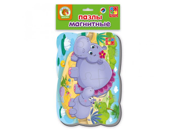 Магнитные пазлы Бегемотики А5, 12 элементов, Vladi Toys