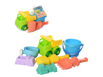 Набор для песочницы с ведром и формочками HG-810, 25 см, в сетке, BabyToys
