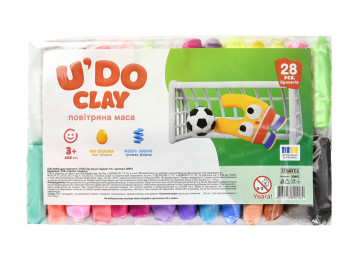 Набір для творчості повітряна маса U'DO Clay, 28 брикетів, брикет 10 грам, Strateg