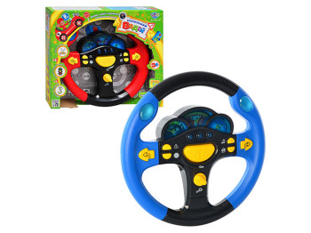 Руль игрушечный музыкальный 7044 UK, 25 см, светящийся и говорящий, Limo Toy