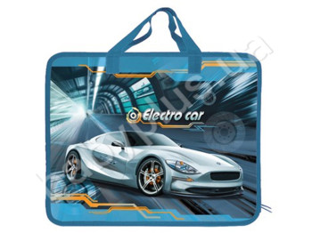 Папка пластикова А4 з текстильними ручкамі,Electro Car, KIDIS 14002