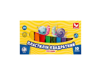 Пластилін квадратний восковий 10 кольорів