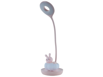Настільна лампа рожева LED з акумулятором Cloudy Bunny, Kite