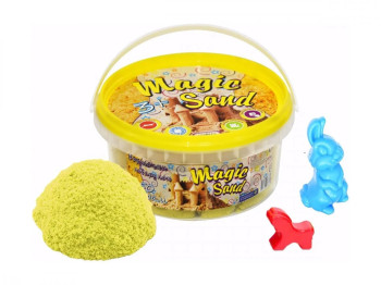 Кинетический песок Magic Sand желтый, 350 г, для лепки, Strateg