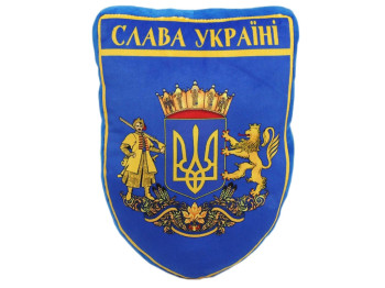 Подушка вымпел с принтом №3, Герб Слава Украине 31см, Копиця