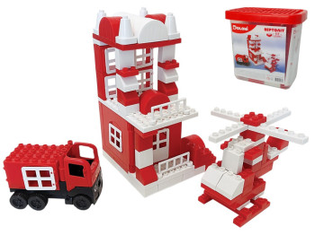 Конструктор блочный Вертолет, 117 деталей, в пластиковом контейнере, Doloni Toys