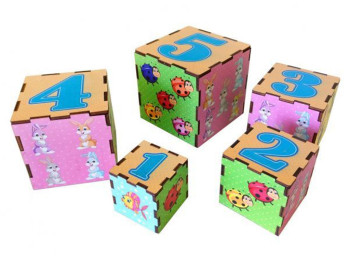 Кубики-пирамидки Животные 8,5х8,5 см, Ubumblebees