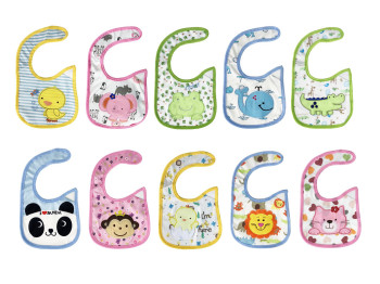 Слюнявчик тканевый на липучке, MegaZayka 0614, текстиль/липучка, от 6 мес, MegaZayka