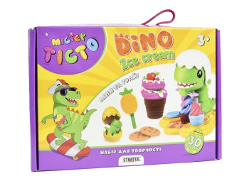 Набір для творчості тісто для ліплення Mister Tisto Dino Ice Cream, з фігуркою та формами, Strateg