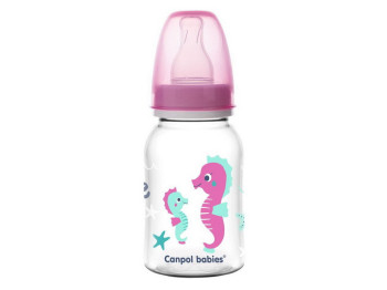 Пляшка PP LOVE&SEA 120 мл - рожева. Canpol Babies 59/300_pin