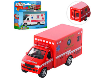 Машинка металева інерційна AMBULANCE. Kinsmart KS 5259 W
