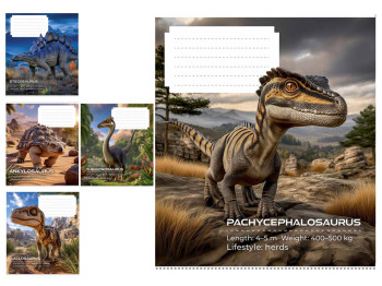 Зошит шкільний у лінію Dinosaurs, 24 аркуша, Школярик 024-3753L