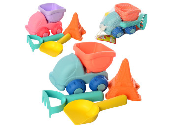 Набор песочниц с машинкой Good! DL25, 23 см, с лопаткой и формочкой, BabyToys