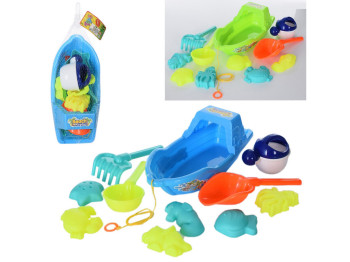 Набор для песка с катером 805-102A, 32 см, в сетке, Baby Toys