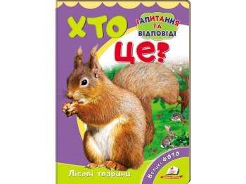 Книжка-картонка "Хто це? Лісові тварини", із великими фото, 2–5 років, Ю. Турчина, Пегас