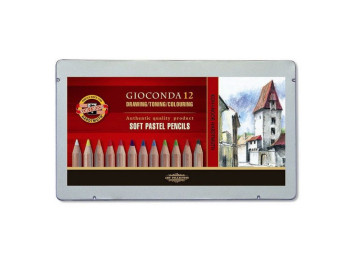Олівці пастельні художні Gioconda 12 кольорів, у металевій упаковці, Koh-I-Noor