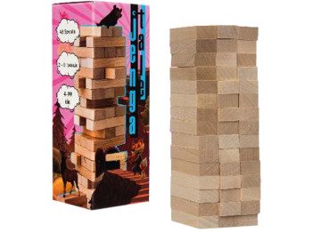 Настільна гра балансування Jenga Tale, 15,5 см, 48 брусків, Strateg