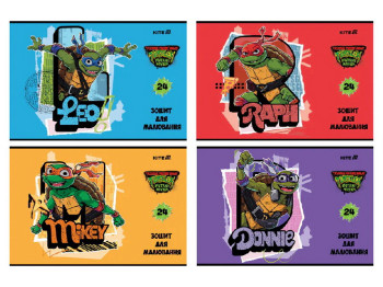 Тетрадь для рисования на 24 листа, TMNT Mutant Mayhem, упаковка 12шт (цена за 1шт)