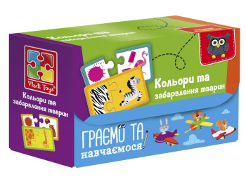 Пазли Знайди пару, Кольори та забарвлення тварин, Vladi Toys