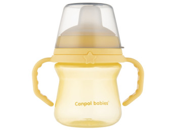 Кружка тренувальна з силіконовим носиком FirstCup 150 мл - жовта. Canpol Babies 56/614_yel