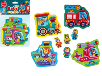 Пазлы макси картонные с игрой Малыш Сможет Транспорт, Животные, Vladi Toys