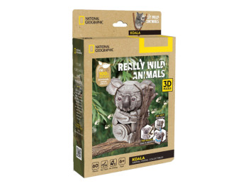 3D пазл конструктор Koala National Geographic, 16 см, об'ємна модель, Cubic Fun