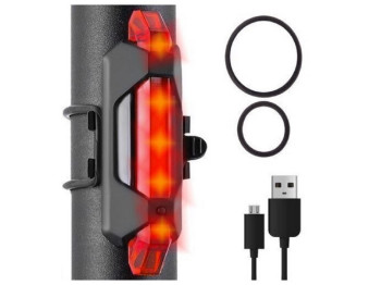 Ліхтарик LED акумуляторний USB задній для велосипеда 7,5х2см
